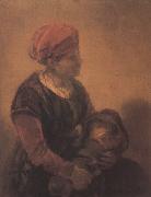Barent fabritius Woman with a Child in Swaddling Clothes (mk33) oil painting picture wholesale